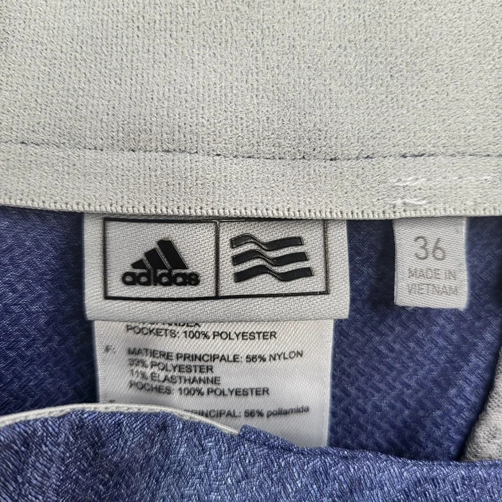 Adidas Shorts Mens 36‎ Blue Herringbone Golf Chino Stretch Performance Casual